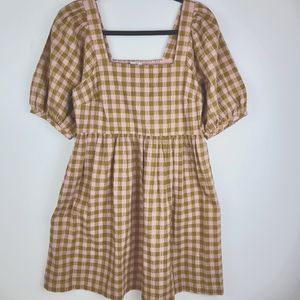 Madewell Gingham dress pink and green Cotton Size S